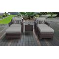 kathy ireland Homes & Gardens River Brook 5 Piece Outdoor Wicker Patio Furniture Set 05b in Slate - TK Classics River-05B-Grey