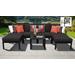 kathy ireland Homes & Gardens Madison Ave. 7 Piece Outdoor Aluminum Patio Furniture Set 07a in Onyx - TK Classics Madison-07A-Black