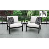 kathy ireland Homes & Gardens Madison Ave. 2 Piece Outdoor Aluminum Patio Furniture Set 02b in Alabaster - TK Classics Madison-02B-White