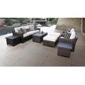 kathy ireland Homes & Gardens River Brook 10 Piece Outdoor Wicker Patio Furniture Set 10c in Alabaster - TK Classics River-10C-White