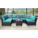 kathy ireland Homes & Gardens River Brook 7 Piece Outdoor Wicker Patio Furniture Set 07c in Aqua - TK Classics River-07C-Aruba