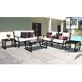 kathy ireland Homes & Gardens Madison Ave. 7 Piece Outdoor Aluminum Patio Furniture Set 07d in Snow - TK Classics Madison-07D-Snow