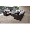 kathy ireland Homes & Gardens River Brook 11 Piece Outdoor Wicker Patio Furniture Set 11a in Snow - TK Classics River-11A-Snow