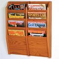 Wooden Mallet MR24-8BM Cascade 8 Pocket Magazine Rack - Black & Medium Oak