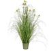 Vickerman 604632 - 48" Green Daisy Grass In Iron Pot (TD190848) Home Office Flowers in Pots Vases and Bowls