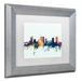 Trademark Fine Art 'Fort Worth Texas Skyline Blue' by Michael Tompsett Framed Graphic Art Canvas | 11 H x 14 W x 0.5 D in | Wayfair MT1143-S1114MF