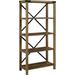 "64"" Farmhouse Metal Bookcase in Rustic Oak - Walker Edison BS64MXRO"