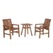 3-Piece Chevron Outdoor Patio Chat Set - Brown - Walker Edison OW3CGVINBR