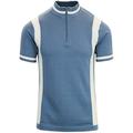 Madcap England Vitesse Men's Retro 60s Knitted Cycling Top with Zip Funnel Neck (XL, Flintstone)