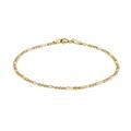 CARISSIMA Gold Women's 9 ct Yellow Gold Hollow 2 mm Figaro Chain Anklet of Length 23 cm/9 Inch - 25.5 cm/10 Inch