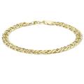 CARISSIMA Gold Unisex 9 ct Yellow Gold 5 mm Hollow Double Diamond Cut Curb Bracelet of Length 18 cm/7 Inch