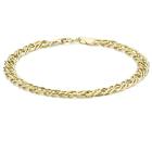 CARISSIMA Unisex 9 ct Yellow Gold 5 mm Hollow Double Diamond Cut Curb Bracelet of Length 18 cm/7 Inch