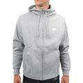 Nike Herren Hoodie NSW Club Fz Bb, Dk Grey Heather/Matte Silver/W, XL, BV2645