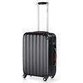 Monzana® Baseline Hard Shell Suitcase Large | Hand Luggage | ABS Hard Case Housing | 4X Rubberised 360 Spinner Wheels | Telescopic Handle | Secure Combination Lock Hardcase Hardshell Trolley Black