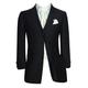 P. Edward Black Designer Boys Morning Tail Cravat Wedding Suit Sets in Black and Ivory Size 16 Years