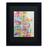 Trademark Fine Art Chicago City Street Map II Framed Graphic Art Print on Canvas Canvas | 20 H x 16 W x 0.5 D in | Wayfair MT0856-B1620MF