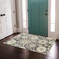 White 40 x 0.25 in Area Rug - Winston Porter Maidste Floral Hooked Gray/Ivory Area Rug Metal | 40 W x 0.25 D in | Wayfair