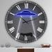 East Urban Home Neon UFO Abducting Cow - Oversized Modern Wall Clock Metal in Gray | 23 H x 23 W x 1 D in | Wayfair