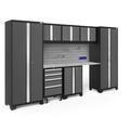 NewAge Products Bold Series 76.75" H x 132" W x 18" D 8 Piece Garage Storage Cabinet Set Steel in Gray | 76.75 H x 132 W x 18 D in | Wayfair 50863