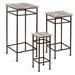 Union Rustic Kezar 3 Piece Nesting Plant Stand Set Wood/Metal/Manufactured Wood in Black/Brown/Gray | 31 H x 14 D in | Wayfair