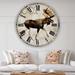 East Urban Home Moose Lodge 2 - Oversized Cottage Wall Clock Metal in Brown | 23 H x 23 W x 1 D in | Wayfair 3CDDA1EB04134FD58F44B43257CCE969