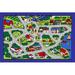 132 x 96 W in Rug - Zoomie Kids Struck Kids Port Town Street Map Gray Area Rug Polypropylene | 132 H x 96 W in | Wayfair