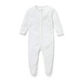 MORI Zip-Up Sleepsuit, 30% Organic Cotton & 70% Bamboo, available from newborn up to 2 years (6-9 Months, White)