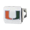 Miami Hurricanes 3D Color Emblem on Chrome Hitch Cover