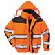 Portwest Hi-vis Classic Bomber Jacket (C466) - Blank Plain Jackets Orange/Black 3XL PW332