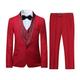 Sliktaa Boys Wedding Suit 3 Pieces One Button Dress Suit Prom Page Boy Jacquard Shawl Lapel Tux (Blazer+Vest+Pants) Red