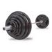 Body Solid Rubber Grip Olympic Weight Plate Set with Chrome Bar - 400 lb.