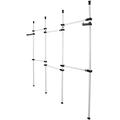 sococo Heavy Duty Portable Garment Rack, Telescopic Clothes Wardrobe Organiser Movable Clothes Hanging Rail Storage Shelves, High Ceiling up to 3.2m, Free Reach Hook (4 Poles 6 Bars)