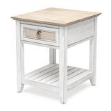 Rosecliff Heights Juliet White Washed Coastal Island End Table w/ Storage Wood in Brown/White | 24 H x 20 W x 22 D in | Wayfair