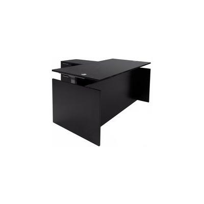 Black Adjustable Height Rectangular Front L-Shaped Desk