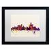 Trademark Fine Art 'Detroit MI Skyline' Framed Graphic Art Canvas | 16 H x 20 W x 0.5 D in | Wayfair MT0954-B1620MF