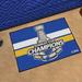 FANMATS St. Louis Blues 2019 Stanley Cup Champions Starter 30 in. x 19 in. Non-Slip Indoor Only Door Mat in Blue/Brown | 19 W x 30 D in | Wayfair