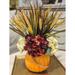 The Holiday Aisle® Hydrangea & Wheat Grass Arrangement in Pot Plastic/Polysilk | 19 H x 16 W x 18 D in | Wayfair 94F02ED2772243478C0D7CB7E7D5D5DE