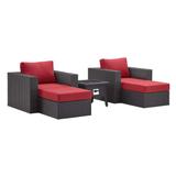 Convene 5 Piece Set Outdoor Patio with Fire Pit - East End Imports EEI-3726-EXP-RED-SET