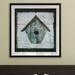 August Grove® Stained Birdhouse - Picture Frame Print Paper, Glass in Gray/Green | 17.5 H x 17.5 W x 1.5 D in | Wayfair