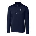 Men's Cutter & Buck Navy Detroit Tigers Big Tall Traverse Half-Zip Pullover Jacket