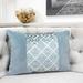 Charlton Home® Valletta Rectangular Velvet Pillow Cover & Insert Polyester/Polyfill/Velvet in Gray/Blue | 14 H x 20 W x 5 D in | Wayfair