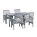 5-Piece Simple Outdoor Patio Dining Set in Grey Wash - Walker Edison OW5SDTGW