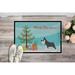 East Urban Home Miniature Schnauzer Christmas 27 in. x 18 in. Non-Slip Outdoor Door Mat Synthetics | Rectangle 24" x 36" | Wayfair