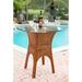 Bay Isle Home™ Pringle Counter Height Dining Table Glass/Wicker/Rattan in Brown | 36 H x 36 W x 36 D in | Wayfair 27B7C0DFF0B246C6B57A3F27A732FA7C