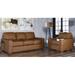 17 Stories Albirdia 2 Piece Leather Living Room Set Genuine Leather in Gray/Brown | 36 H x 86 W x 41 D in | Wayfair Living Room Sets