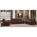 Westland and Birch Howard 3 Piece Leather Living Room Set Genuine Leather in Red/Brown | 37 H x 94 W x 43 D in | Wayfair Living Room Sets