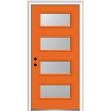 Verona Home Design 4-Lite Spotlight Painted Fiberglass Smooth Prehung Front Entry Door Metal | 32 W in | Wayfair ZZ346929R