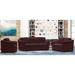 Hokku Designs Ramdev 3 Piece Leather Living Room Set Genuine Leather in Red | 34 H x 80 W x 36 D in | Wayfair Living Room Sets