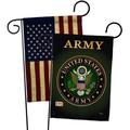 Breeze Decor 2 Piece Army Americana Military Impressions Decorative Vertical 2-Sided Polyester Flag Set Metal in Black/Green | Wayfair