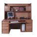 Loon Peak® Laforce 78" Computer Desk w/ Hutch Wood in Brown | 35 H x 74 W x 35 D in | Wayfair E03866AD95764E50B899DA9C091FFC3D